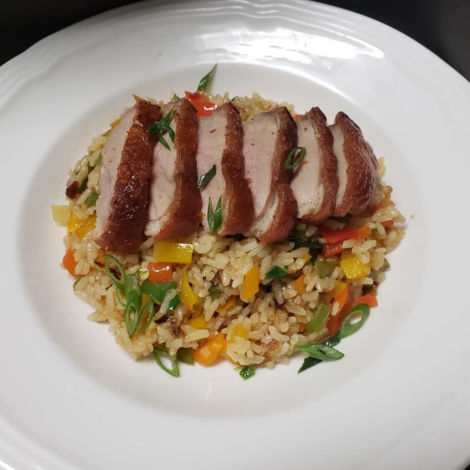 Pan seared duck breast on fried rice – Jonathan Samn