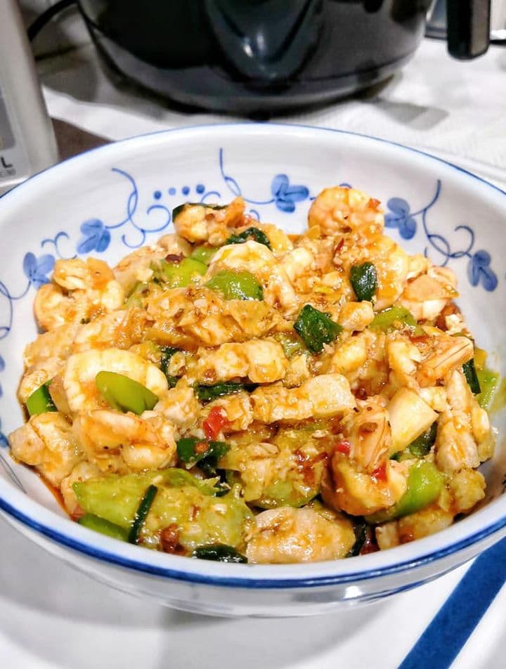 Spicy Luffa Squash with Shrimp and Pork Belly – Cathylou Ca
