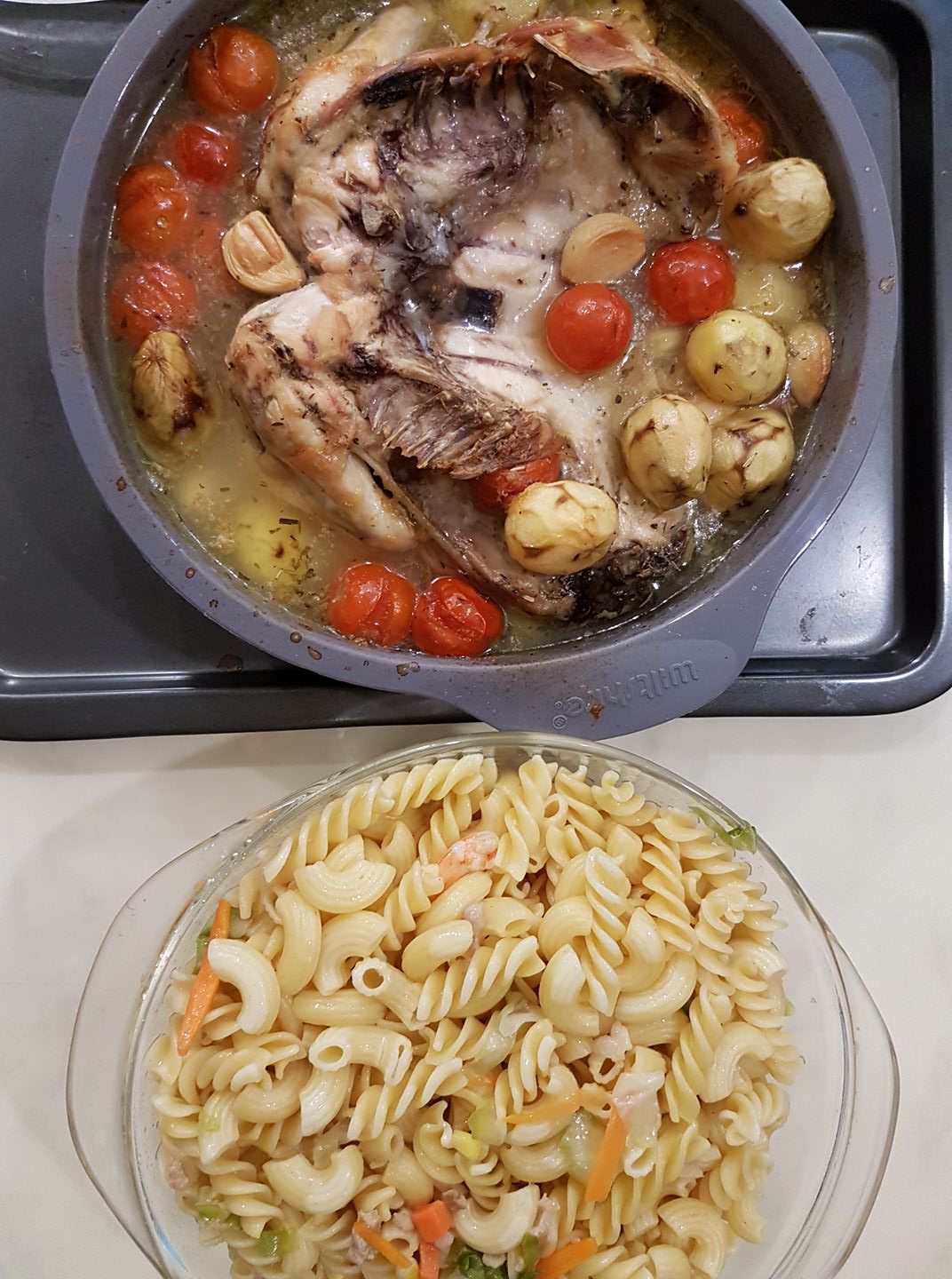 Spatchcock Chicken with Cherry Tomatoes and Spinach