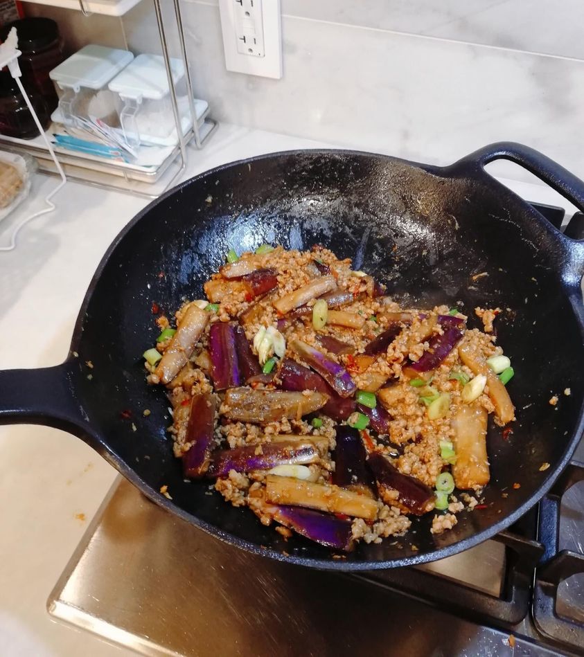 Eggplant and pork mince fry – Danielle Ma