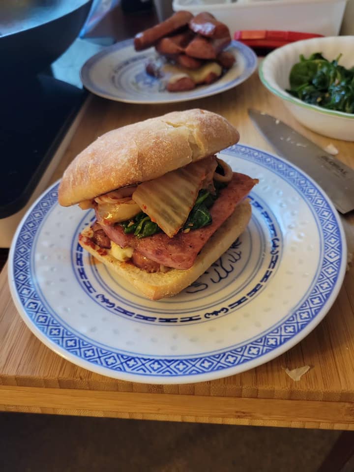 Kimchi Kielbasa Sandwich – Elaine Yang